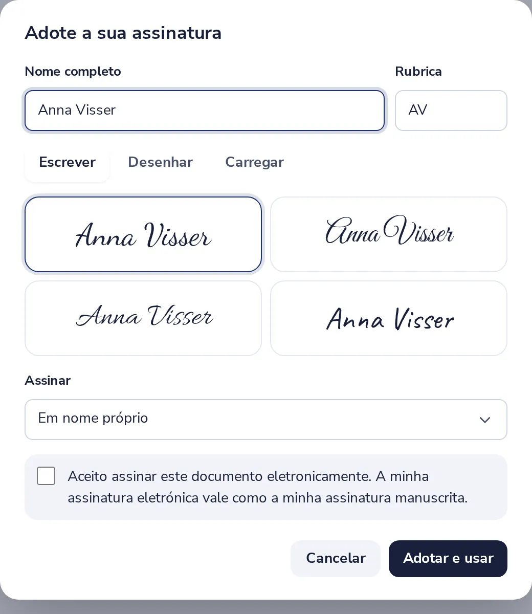 Adote a sua assinatura