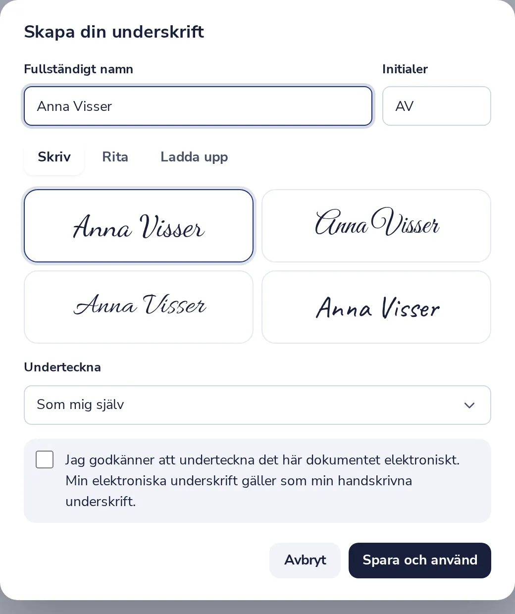 Skapa din underskrift