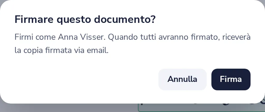 Clicchi su Termina, poi Firma
