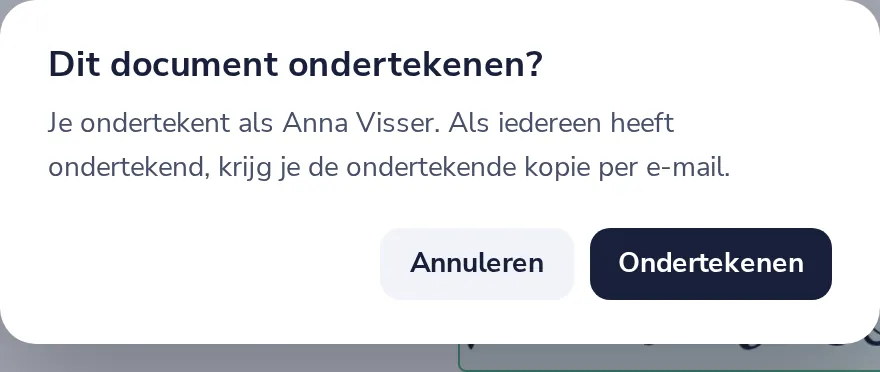 Klik op Afronden en dan Ondertekenen