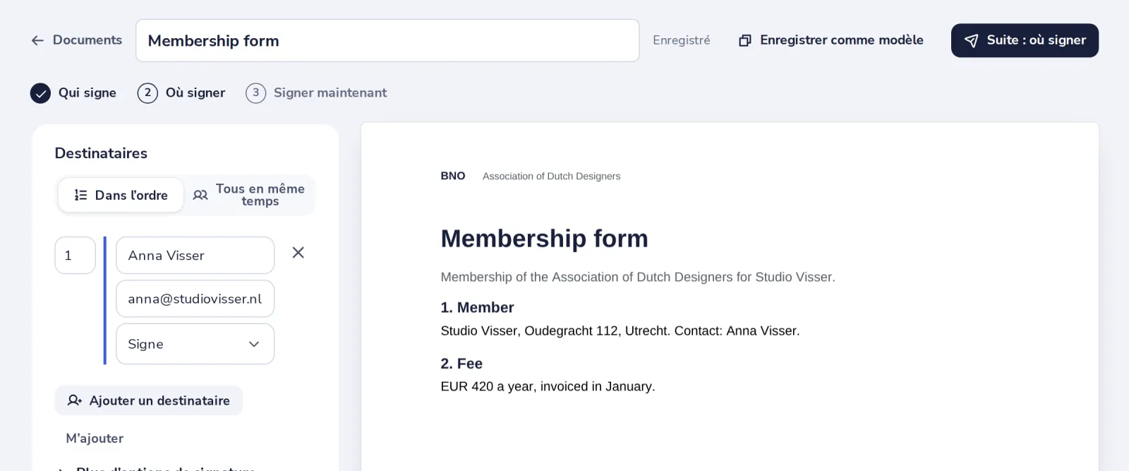 Importez votre fichier