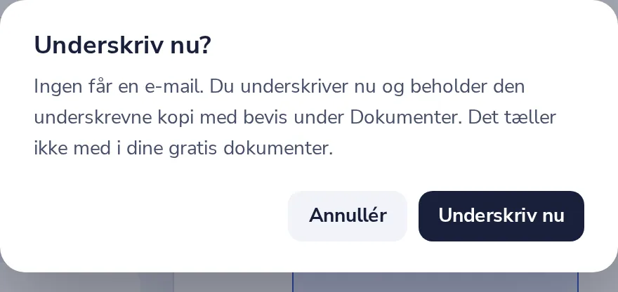 Klik på Underskriv nu