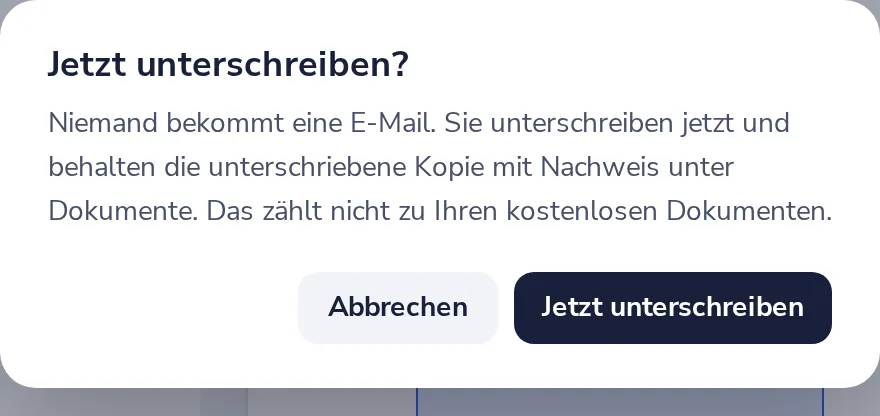 Auf Jetzt unterschreiben klicken