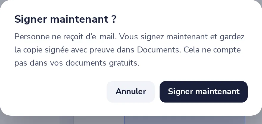 Cliquez sur Signer maintenant