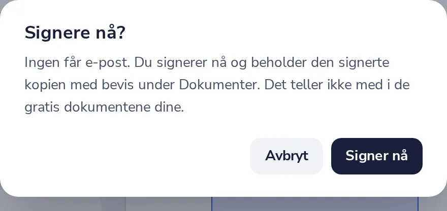 Klikk på Signer nå
