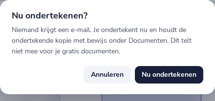 Klik op Nu ondertekenen