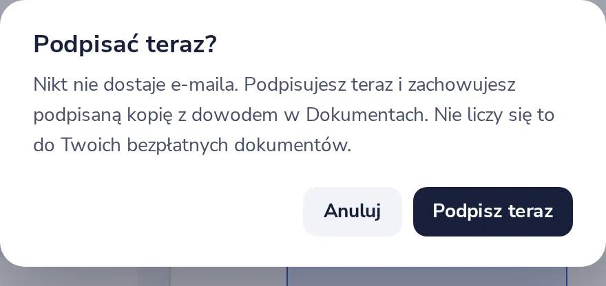Kliknij Podpisz teraz