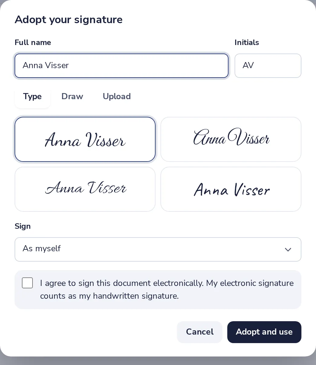 Adopt your signature