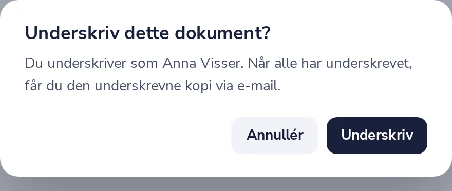 Klik på Afslut og derefter Underskriv