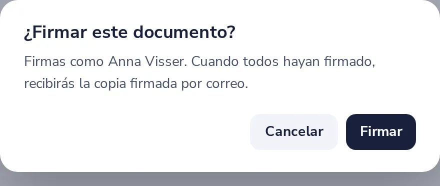 Pulsa Terminar y luego Firmar