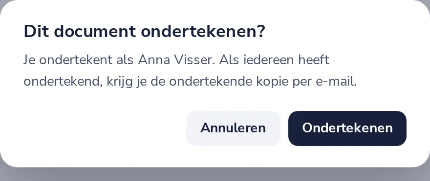 Klik op Afronden en dan Ondertekenen