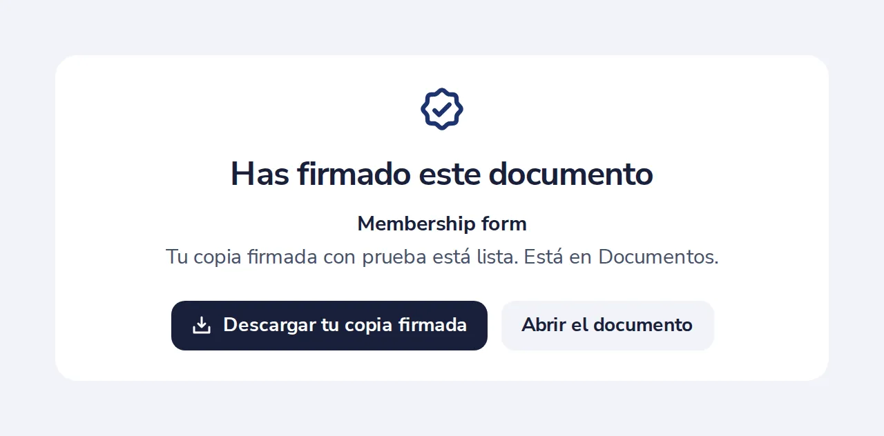 Tu copia firmada está lista