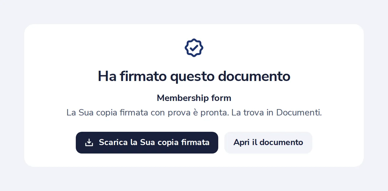 La Sua copia firmata è pronta