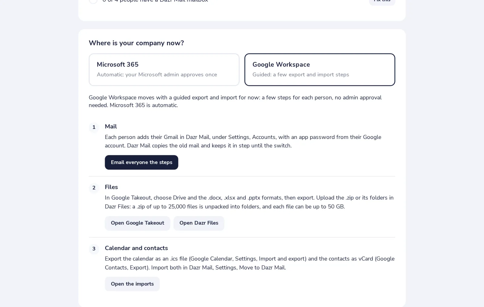 Mail, with Dazr Mail's import