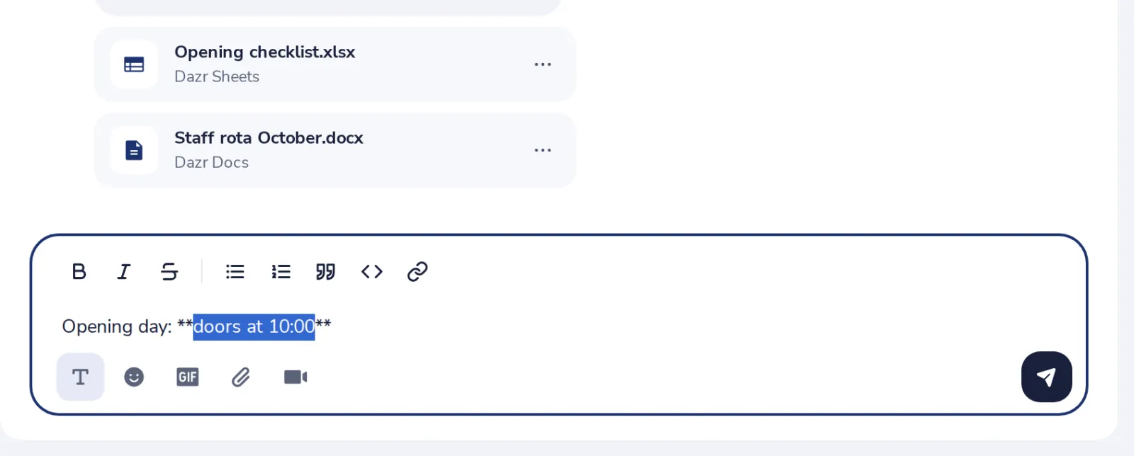 Select text, press a button
