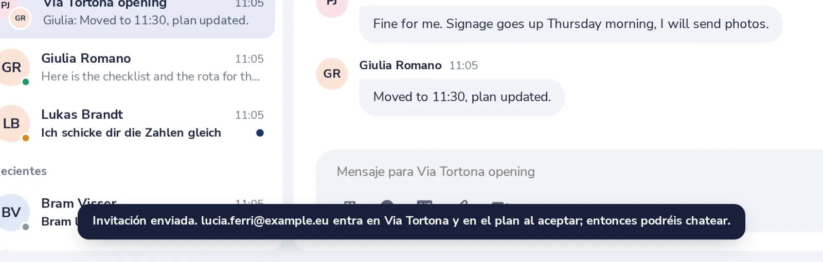 Le enviamos la invitación
