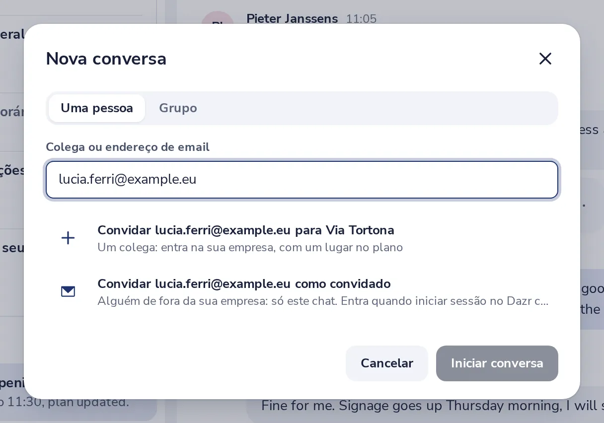 Ou convide alguém para uma conversa