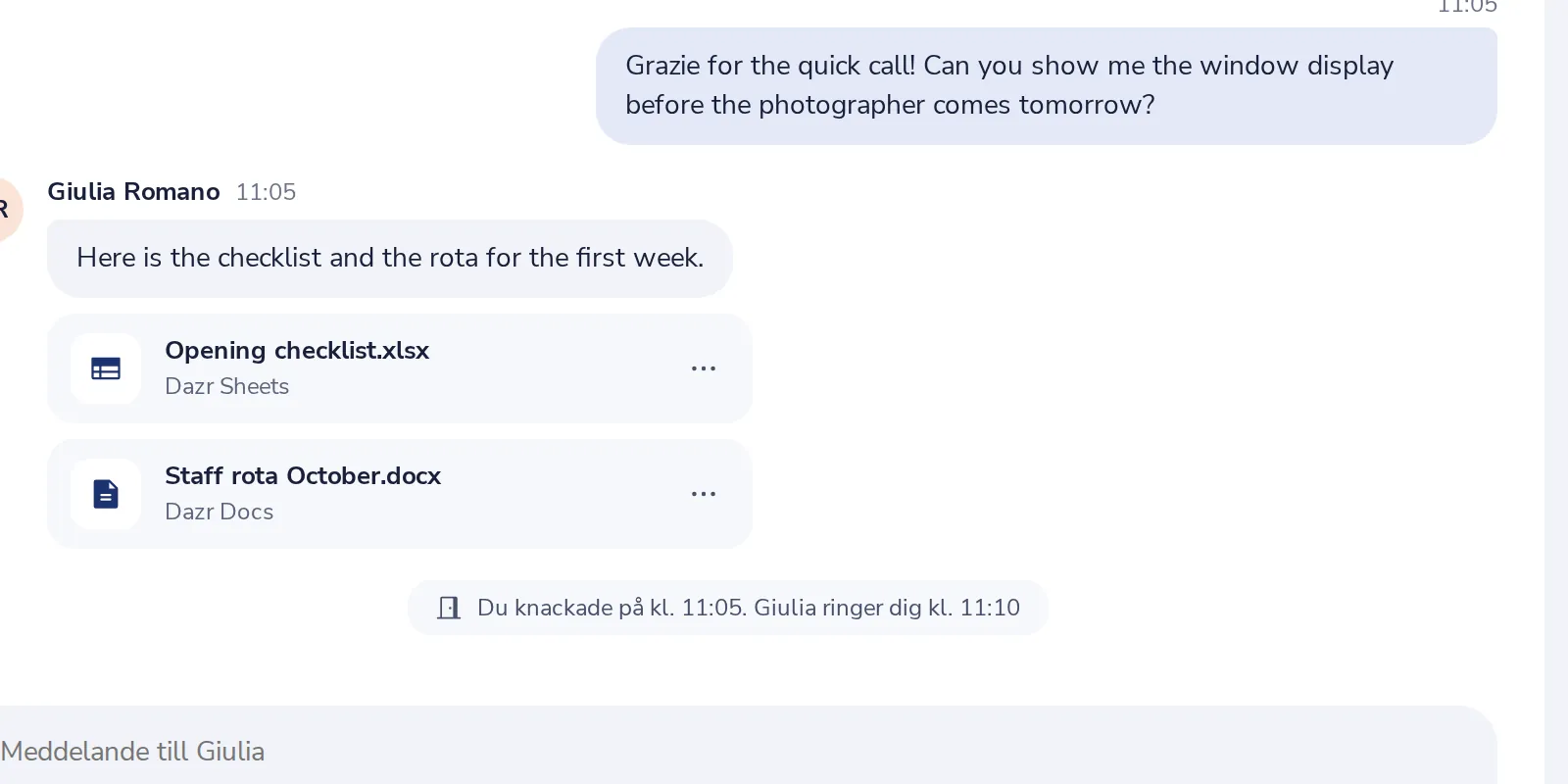 Se svaret i chatten