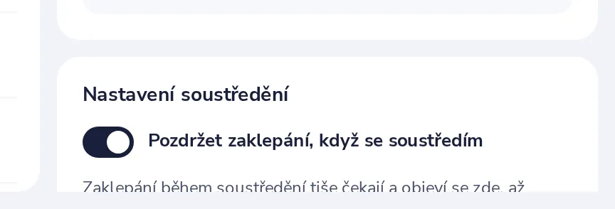 Soustředění? Klepání počká