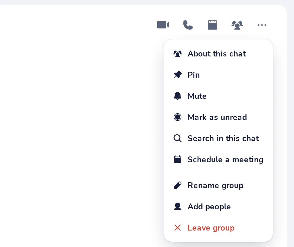 Open the group menu