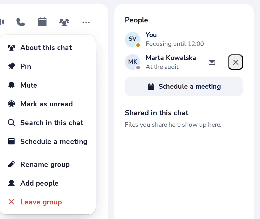 Leave the group