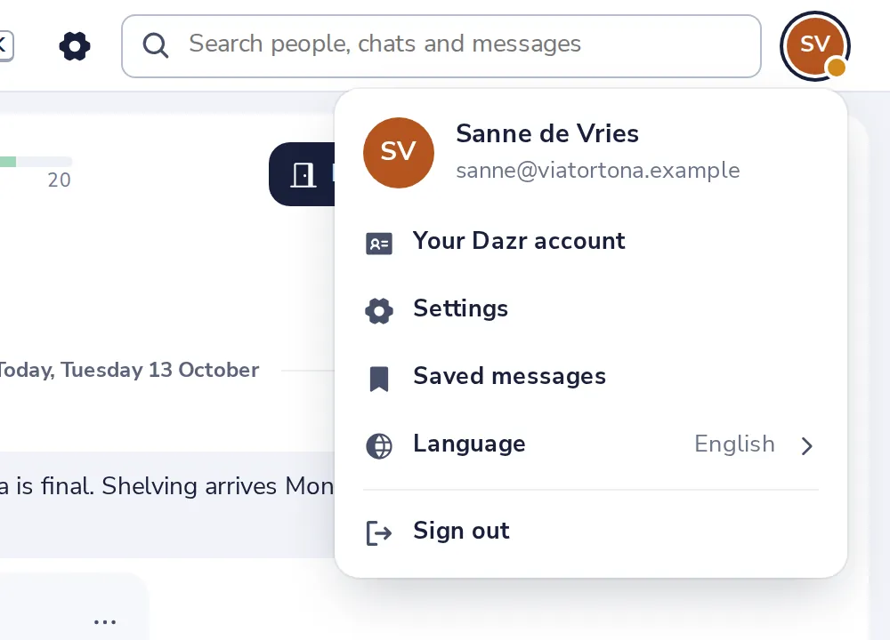 Open Saved messages