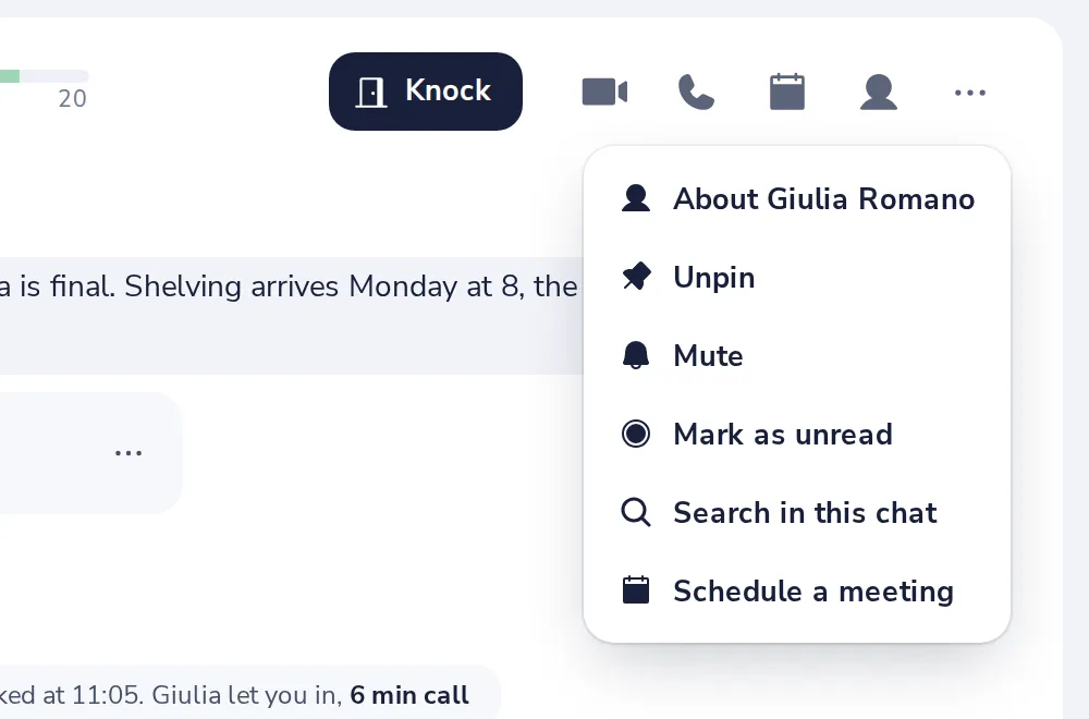 Open the chat menu
