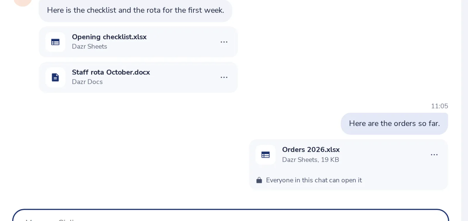 It is in the chat
