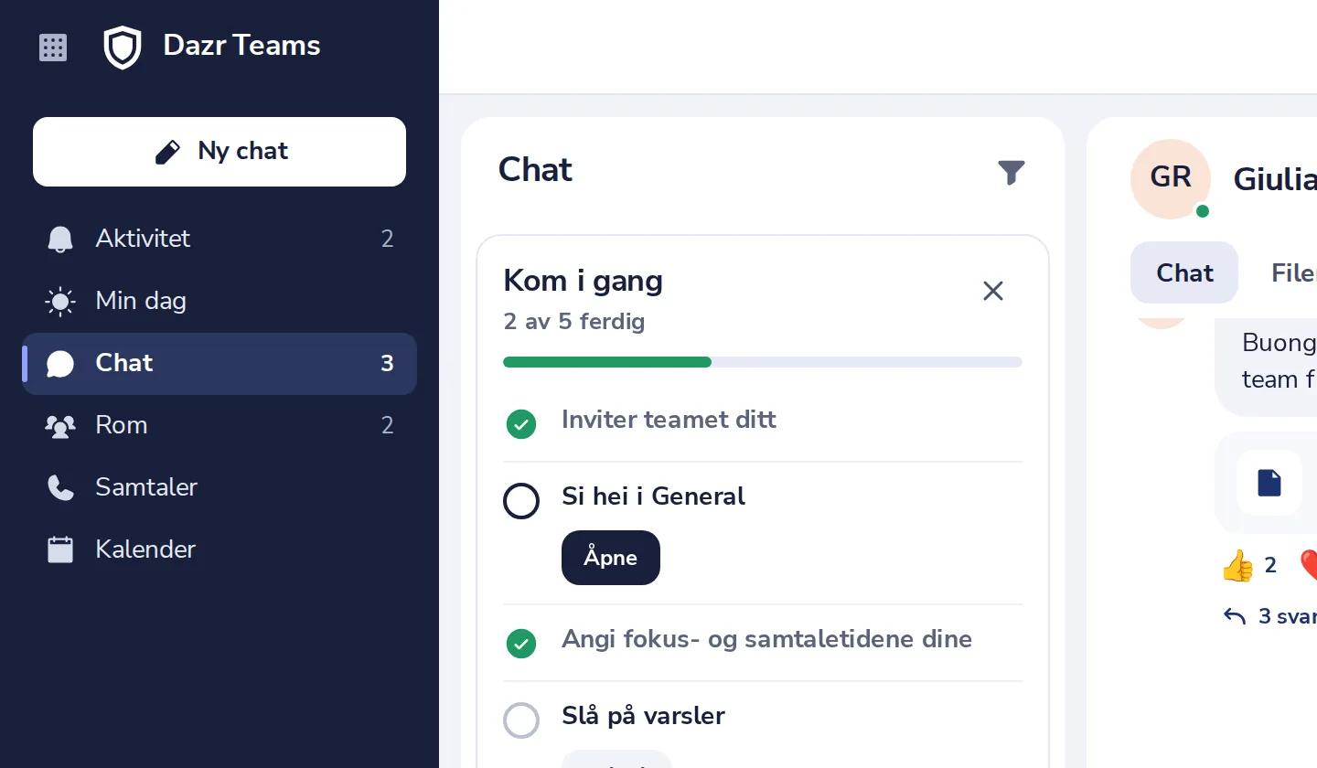 Trykk på Ny chat
