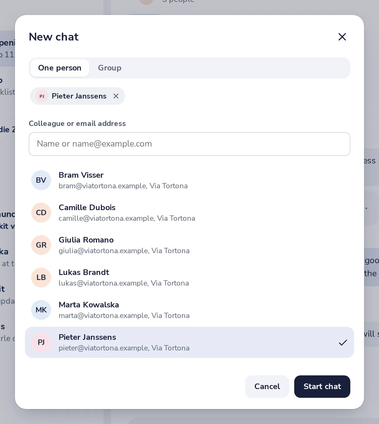 Press Start chat